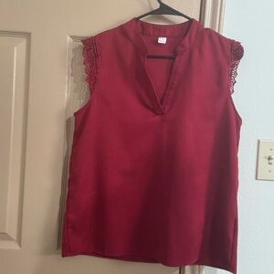 Elegant Red Sleeveless Top